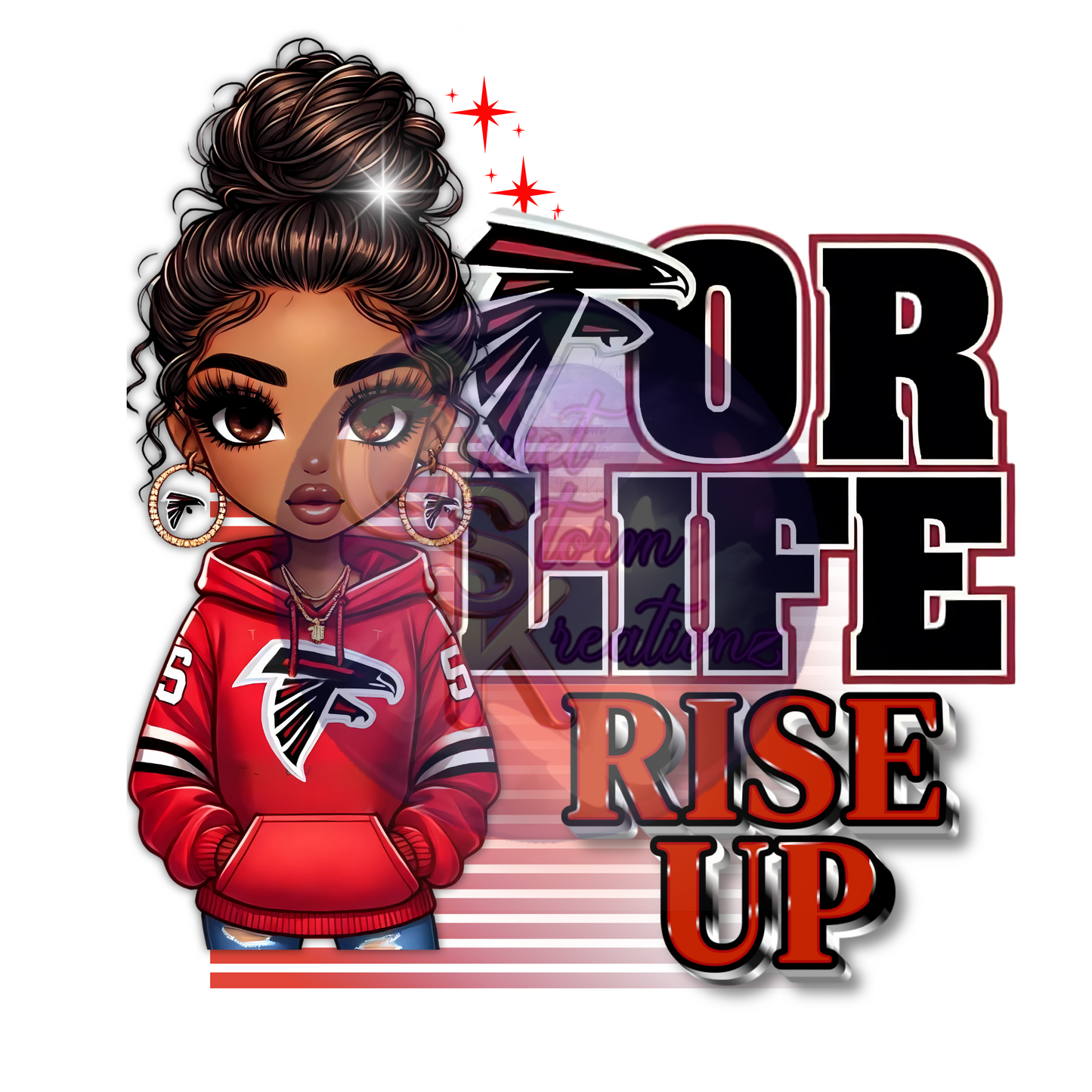Atlanta Falcons For Life Rise Up PNG