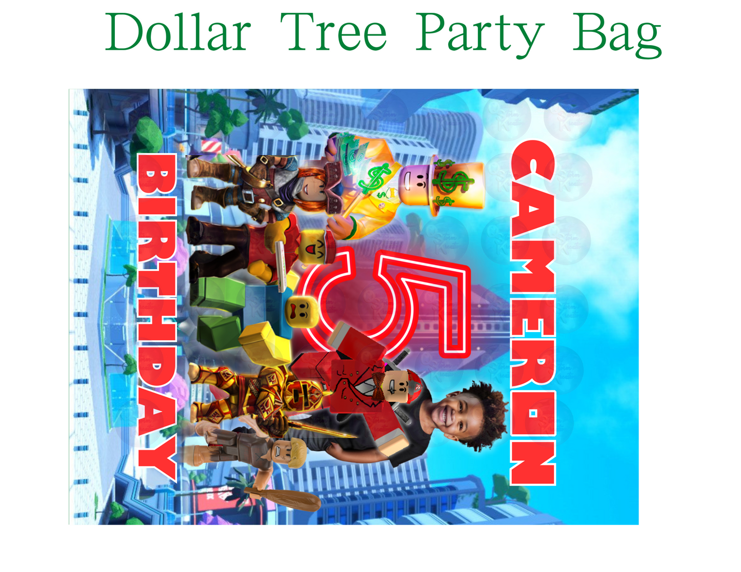 Roblex Designed Party Favor Template and Mockup
