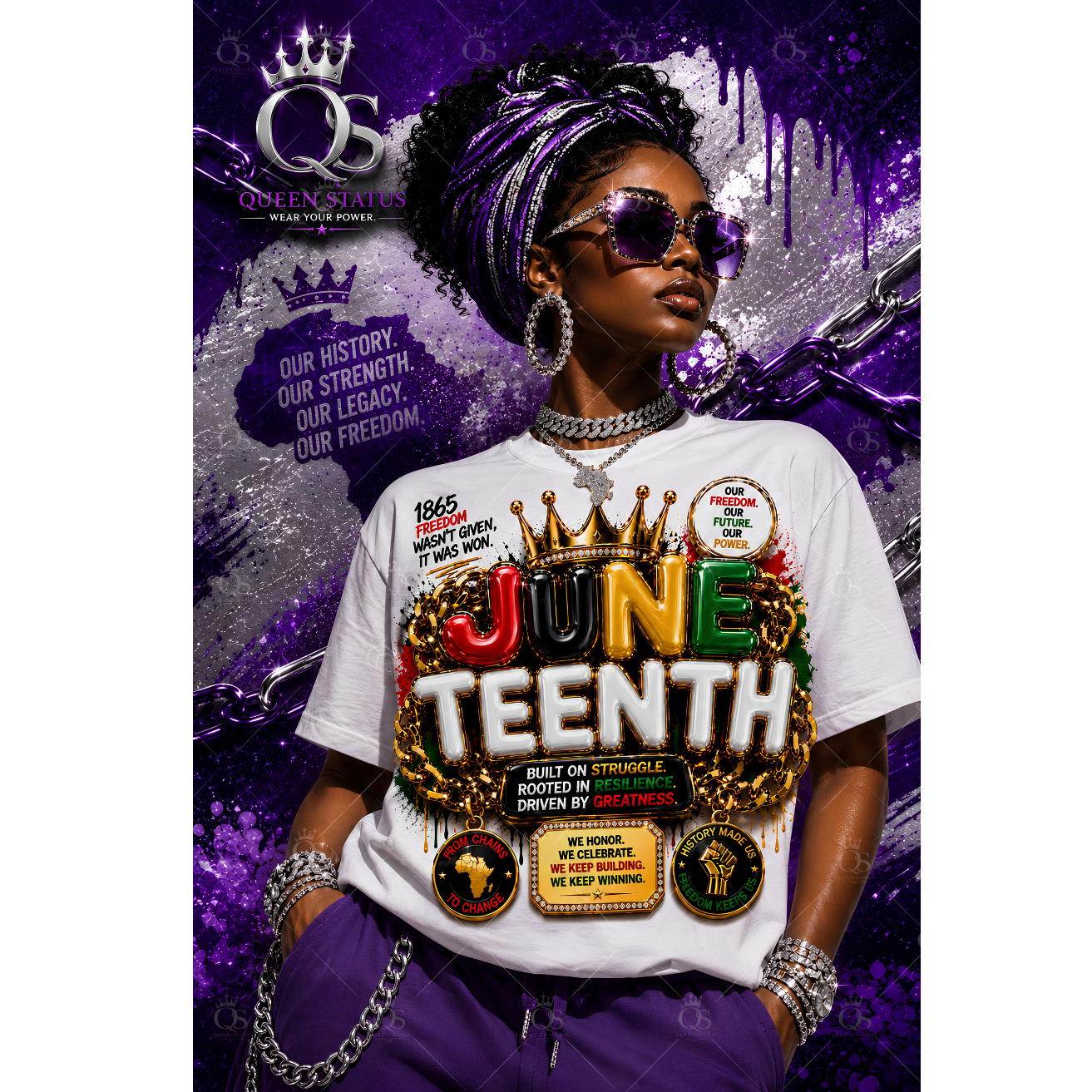 JUNETEENTH – BUILT ON STRUGGLE. ROOTED IN RESILIENCE. DRIVEN BY GREATNESS PNG