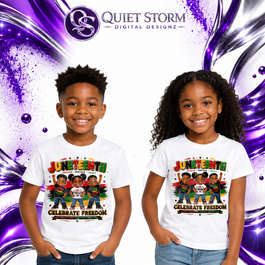 Celebrate Freedom Juneteenth Kids PNG Design
