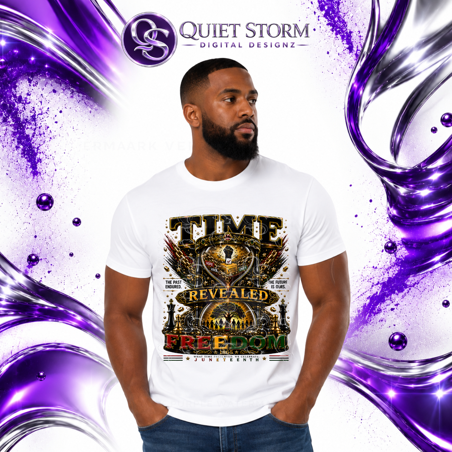 Time Revealed Freedom Juneteenth PNG MEN