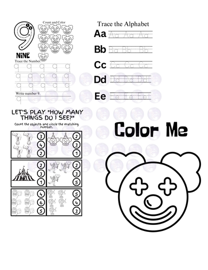 Kids Circus Activity Workbook Template (Digital)