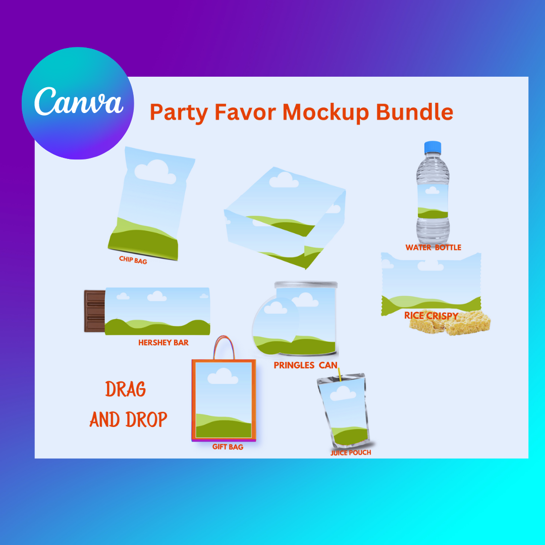 Party Favor Template and Mockup Bundle