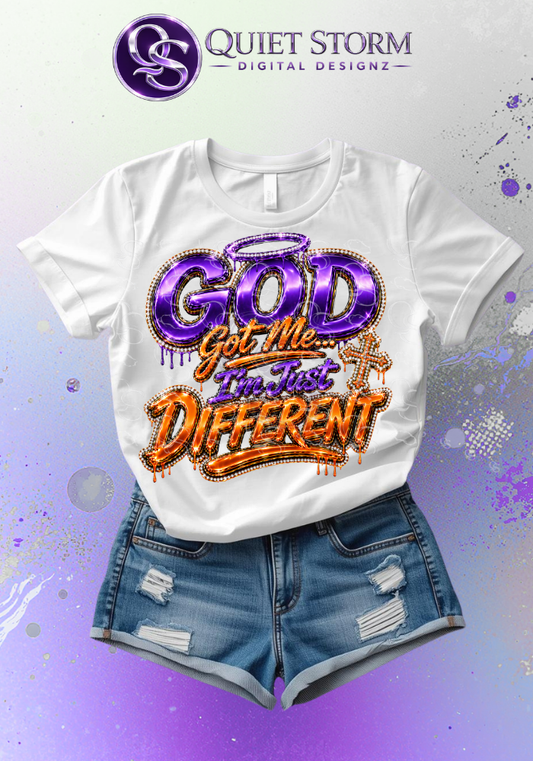 GOD Got Me I'm Just Different PNG