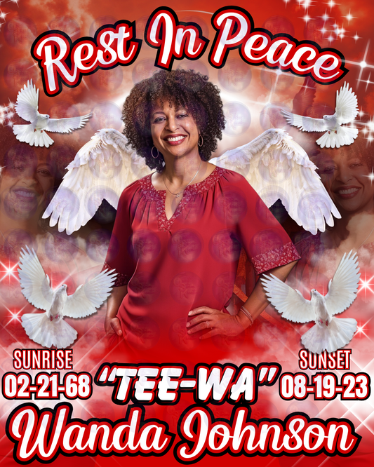 Editable Single Memorial Red Design Template